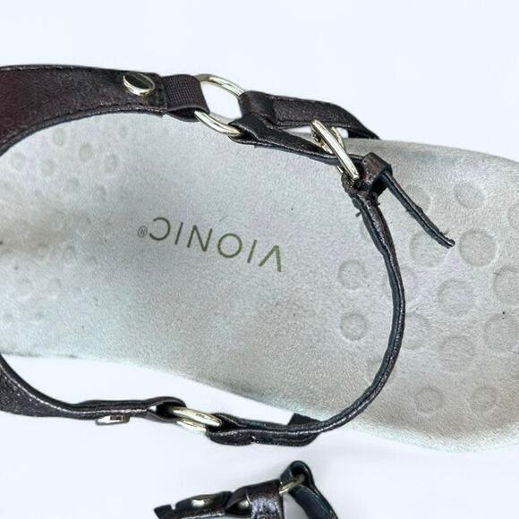 Vionic Women's Kirra Bronze Metallic Thong Sling Back Comfort Sandal size 9.5 - Picture 9 of 12